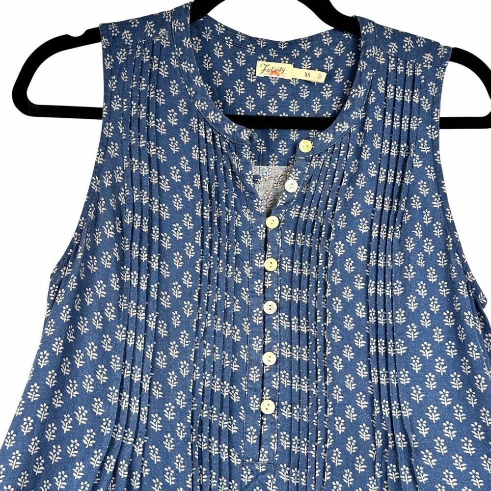 Faherty Womens Isha Basketweave Linen Dress Gobi Floral Size XS Comfy Summer - Picture 10 of 13